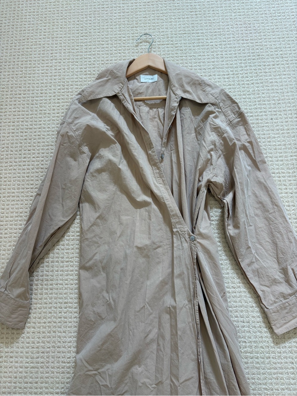 Lemaire Beige Twisted Shirt Dress